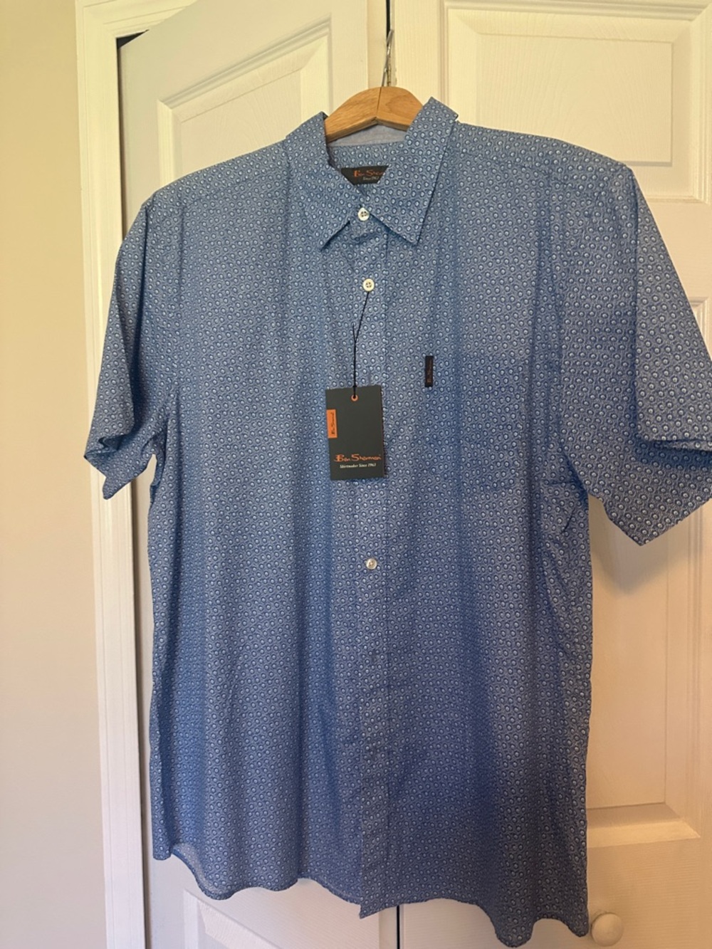 Ben Sherman Blue Short-Sleeve Button-Up Shirt - Picture 2 of 9
